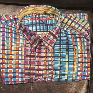 Robert Graham Purple and Blue Casual Button Down Shirt